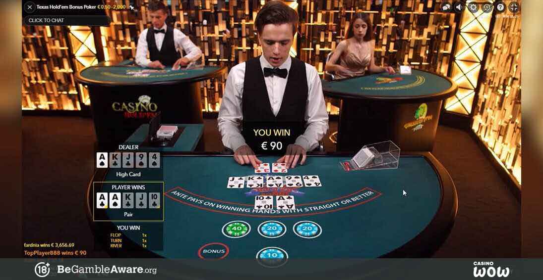 Live Texas Hold’em Bonus Poker