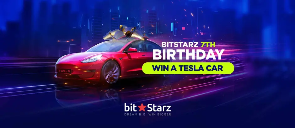 Win a Tesla for BitStarz Casino's birthday this April!